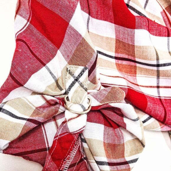 Vintage Red Plaid Blouse Sz M - Picture 10 of 12